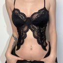 1 pieza de camisola de lenceria sexy de encaje transparente con huecos