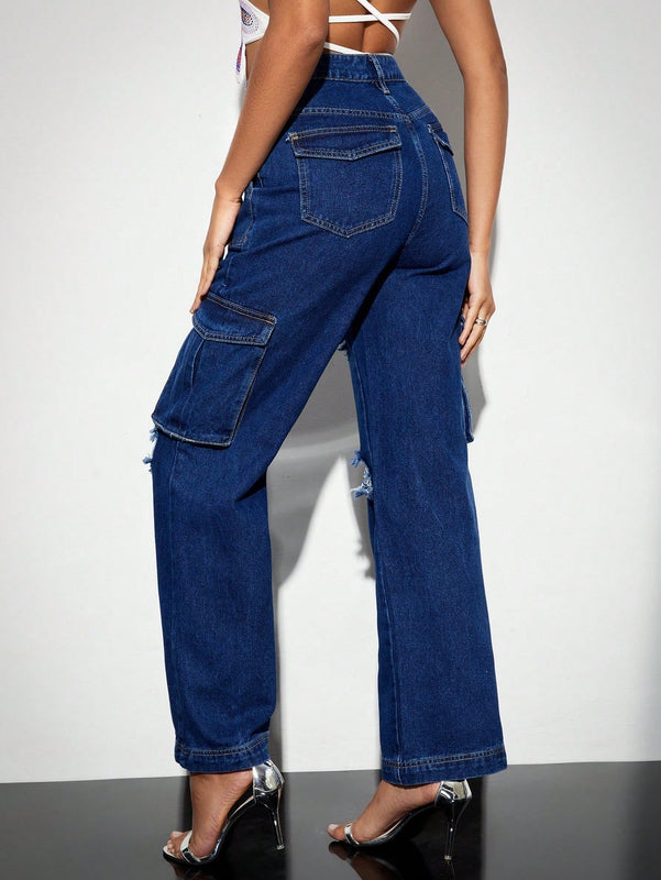 BAE Jeans Estilo De Ropa Para Trabajar Desgastados Para Mujeres