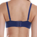 1 Pieza Sujetador Sexy Push Up Con Flores Bordadas En Azul