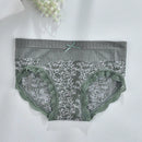 Paquete de 3 tangas de triangulo de alta elasticidad para mujeres con patron floral y ribete de encaje en varios colores