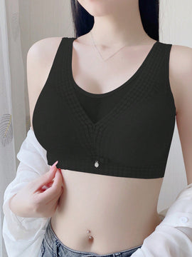 Sujetador Acolchado Sin Cables Push Up Para Un Pecho Pequeno Y Plano Con Correas Gruesas Y Ajustables Para Prevenir La Caida