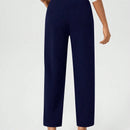 Clasi Pantalones De Color Liso Para Mujer Con Bolsillos