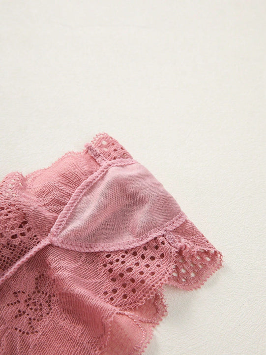 3 Piezas Ropa Interior De Encaje Con Forma De Triangulo Para Mujeres