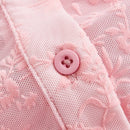 Qutie Camisa Abierta De Mujeres De Color Rosa Claro Y Transparente