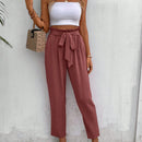 Frenchy pantalones regulares simples y lisos para mujeres para la vida diaria con cinturon