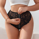 Tangas Para Mujeres Con Detalle De Cremallera Con Cinturilla Translucida De Color Solido
