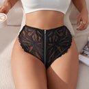 Tangas Para Mujeres Con Detalle De Cremallera Con Cinturilla Translucida De Color Solido