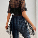 Prive Blusa De Encaje Con Volantes En Las Mangas Y Corte De Peplum Sin Camiseta Interior