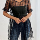 Prive Blusa De Encaje Con Volantes En Las Mangas Y Corte De Peplum Sin Camiseta Interior