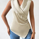 Clasi Camisa De Sarga Con Cuello Capa Para Mujeres