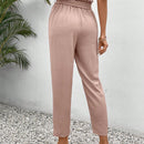 Frenchy pantalones regulares simples y lisos para mujeres para la vida diaria con cinturon