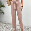 Frenchy pantalones regulares simples y lisos para mujeres para la vida diaria con cinturon