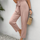 Frenchy pantalones regulares simples y lisos para mujeres para la vida diaria con cinturon