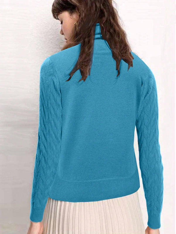 Essnce Sueter De Punto De Cable Con Cuello Alto Y unicolor
