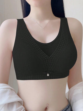 Sujetador Acolchado Sin Cables Push Up Para Un Pecho Pequeno Y Plano Con Correas Gruesas Y Ajustables Para Prevenir La Caida