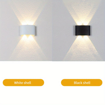 Luminaria de Pared de 4W para Interior con Iluminación Hacia Arriba y Abajo - Lámpara de Pared LED Impermeable IP55 para Exterior, Sconce de Pared Resistente para Sala de Estar, Camino, Entrada, Pasillo, Porche, Balcón, Patio, Jardín, Iluminación Exterio