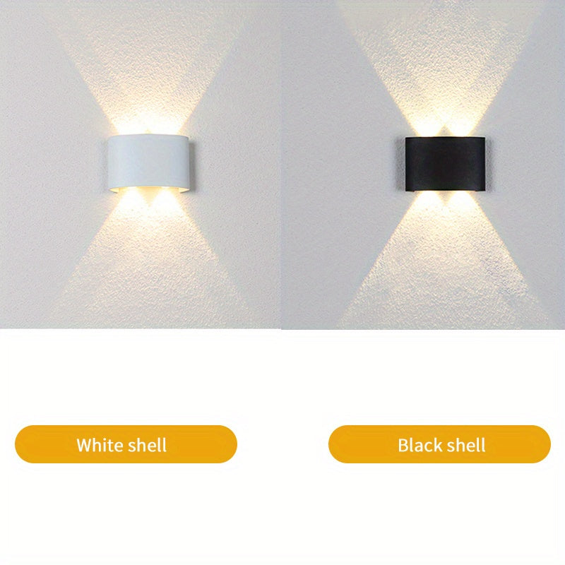 Luminaria de Pared de 4W para Interior con Iluminación Hacia Arriba y Abajo - Lámpara de Pared LED Impermeable IP55 para Exterior, Sconce de Pared Resistente para Sala de Estar, Camino, Entrada, Pasillo, Porche, Balcón, Patio, Jardín, Iluminación Exterio