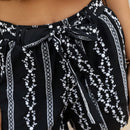 Anewsta Pantalones Cortos Y Blancos Con Cinturon Y Dobladillo De Encaje A Rayas