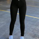 Pantalones ajustados de unicolor para mujer