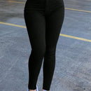 Pantalones ajustados de unicolor para mujer