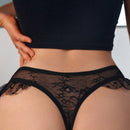 Tanga De Malla Con Volante En Forma De Corazon Para Mujer