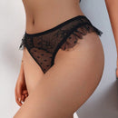 Tanga De Malla Con Volante En Forma De Corazon Para Mujer