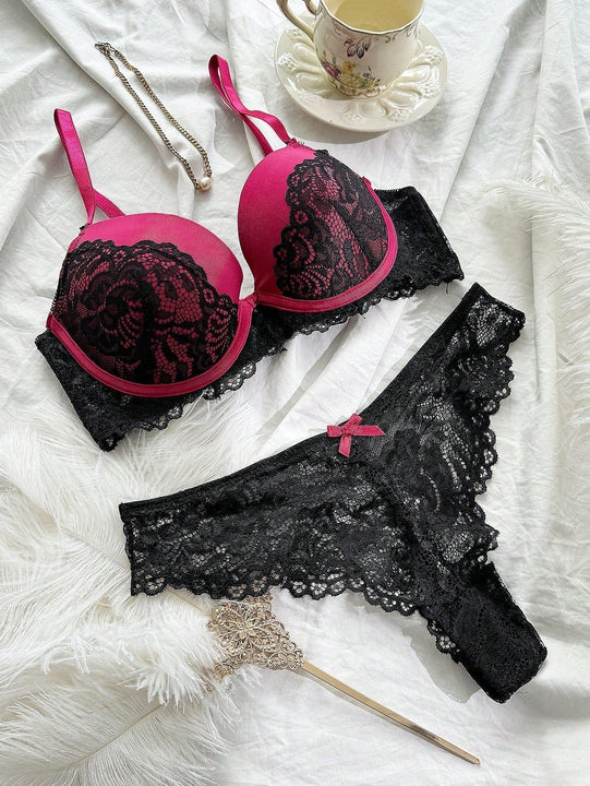 Nina Bonheur Conjunto De 2 Piezas De Bragas Y Sujetador De Contorno Juvenil Y Encaje Con Ajuste Comodo (talla S Y Boton Ajustable)