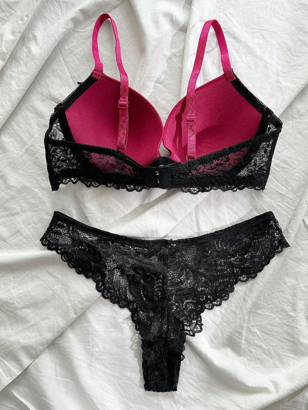 Nina Bonheur Conjunto De 2 Piezas De Bragas Y Sujetador De Contorno Juvenil Y Encaje Con Ajuste Comodo (talla S Y Boton Ajustable)