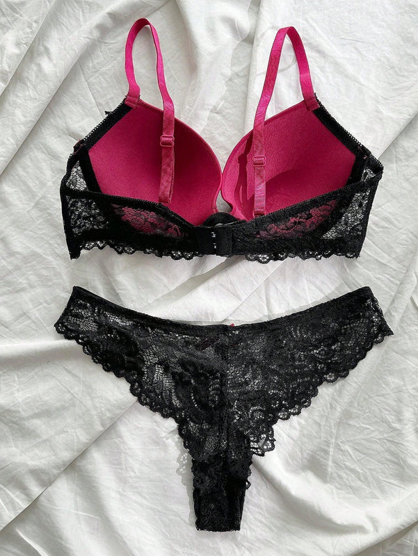 Nina Bonheur Conjunto De 2 Piezas De Bragas Y Sujetador De Contorno Juvenil Y Encaje Con Ajuste Comodo (talla S Y Boton Ajustable)