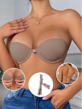 Sujetador Push-up Invisible De Cierre Frontal Y Liso