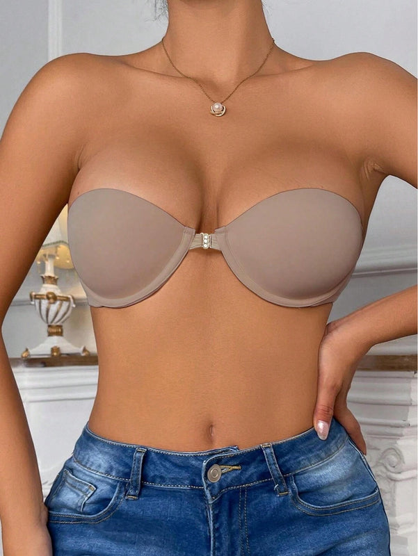 Sujetador Push-up Invisible De Cierre Frontal Y Liso