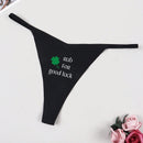 Tanga No Show Con Estampado De Lema Sexy Para El Dia De San Patricio De Mujeres