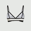 ROMWE Goth Sujetador De Copa Triangular Con Tirantes Contrastantes De Estilo Punk Oscuro Con Bordado De Rosa