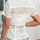 EZwear Blusa De Mujer Con Nudo Delantero De Manga Corta Y Dobladillo Alto Y Bajo