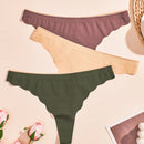 Paquete De 3 Tangas Sin Costuras Para Mujeres Para Deportes, Fitness Y Correr, De Baja Altura, Con Borde Ondulado Fresco Y Transpirable Y De Pantalones De Seda De Hielo