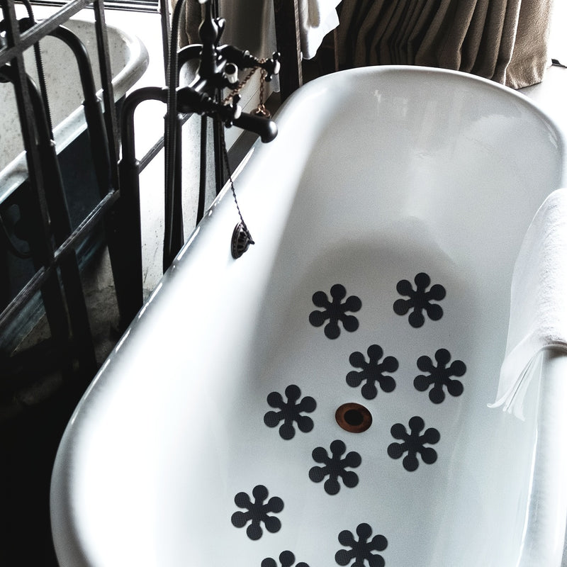 12 calcomanías antideslizantes para bañera con forma de flor, elegantes pegatinas de seguridad para el baño, fácil instalación, pegatinas adhesivas