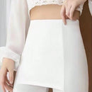 1 pieza Falda de pantalon de seguridad de seda de leche, diseno sin costuras 2 en 1 para mujeres, antiexposicion con entrepierna de doble capa blindada