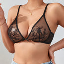 Sujetador De Malla Floral Para Mujer