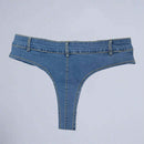 Mini Shorts De Mezclilla Con Triangulo Bajo Para Mujeres, Verano, Para Playa Y Discoteca