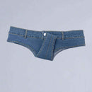 Mini Shorts De Mezclilla Con Triangulo Bajo Para Mujeres, Verano, Para Playa Y Discoteca