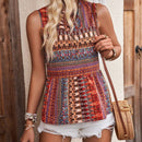 LUNE Blusa Sin Mangas Con Cuello De Lazo Y Estampado Al Azar
