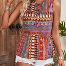 LUNE Blusa Sin Mangas Con Cuello De Lazo Y Estampado Al Azar