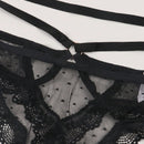 Tanga unica de moda para mujeres, sexy con banda de cintura decorada con encaje hueco y estampado floral