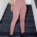 Essnce Pantalones ajustados de alta elasticidad con unicolor de moda para mujer, para primavera y otono