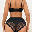 Serie Romantica Para Mujeres Conjunto De Ropa Interior Sin Cable De Encaje