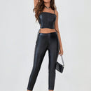Pantalones De PU Para Mujeres De Moda Y Ajustados