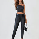 Pantalones De PU Para Mujeres De Moda Y Ajustados