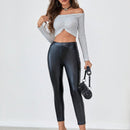 Pantalones De PU Para Mujeres De Moda Y Ajustados