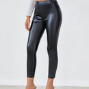 Pantalones De PU Para Mujeres De Moda Y Ajustados