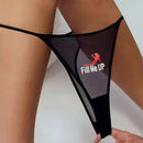 Tanga Sexy Con Diseno De Patrones De Letras Y Retratos Y Detalles De Malla Transparente
